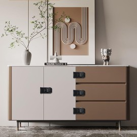 Cabinet Combination Latch,3-Digit Keyless Twist Knob Cabinet Combination Lock,3Inch Security Slide Latch Lock for Door,Cabinets,Barn Door,Outdoor, Garage,Garden(Black