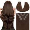 Youngsmile Clip in Hair Extensions Human Hair, 16 Inch 140g