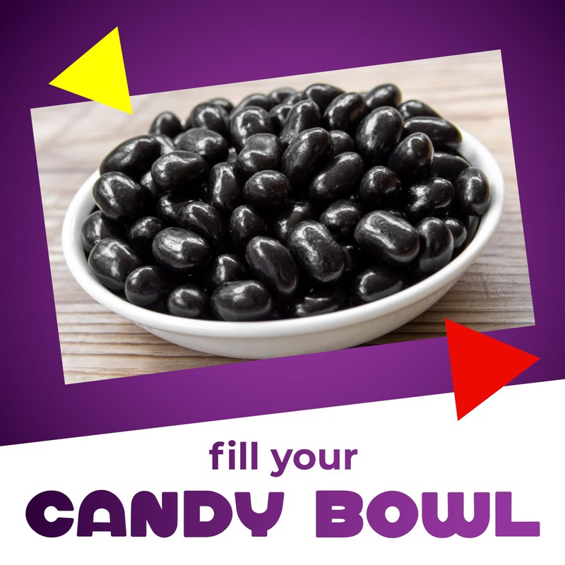 Black Licorice Jelly Beans Candy | 2 Pound Bag |
