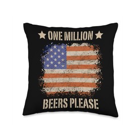 One Million Beers Please Meme 2024 US Election Themed Throw Pillow