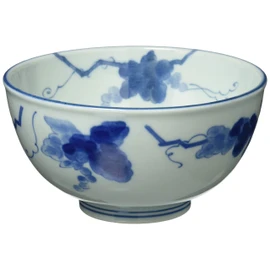 Mino Ware 131-1221 Lightweight 5.0 Bowl with Indigo Dyed Grapes