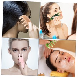 Outanaya 1Set Facial Massager Tool Y Shaped Scraping Fork Scalp Comb Pink for Body Neck Eye and Nose Massage Comfortable Grip Durable Design Smooth Edges