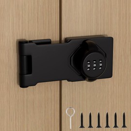 Bifold Door Lock - Folding Door Lock 3-Digit Keyless Combination Closet Locks for Double Doors - Heavy Duty Twist Knob Hasp Latch for Cabinet Drawers Cupboards Pantry Outdoor Shed Fence Barn