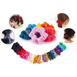 BHARATGAURAV Multicolor Velvet Scrunchy Hair Elastic Ties For Women and Girls (12pcs)