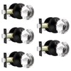Lepushom 5 Pack Crystal Door Knobs Interior, Elegant Matte Black