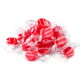 SweetGourmet Striped Cinnamon Disc Wrapped | Hard Candy Bulk | 1 Pound