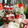24Pcs Glitter Ladybug One Cupcake Toppers Garden Theme Party Dessert
