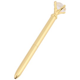Crystal Ball Pens Ballpoint Pen,Metal Ballpoint Pen with Rhinestone Decoration Gift Stationery Office Supplies(Gold)