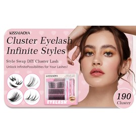 KISSXIAOYA DIY Lashes Extension Kit with Lash Bond & Seal and Applicator,Mixed Wide-stem Lash, Individual at Home (3+1 Pro Kit, Mixed 10-16mm)