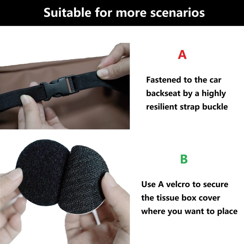 SENYAZON Car Standard Tissue Holder, 120 Tissues Box Cover for
