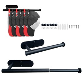OperSeven 2 Pack Hat Racks for Baseball Caps,Stainless Steel Retractable Wall Hat Organizer for Baseball Cap Holds 20 Caps,Hat Hanger Strong Adhesive/Wall Drilled for Door,Bedroom,Closet (Black)