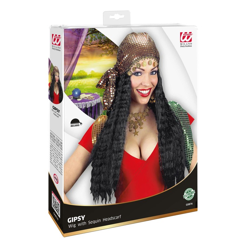 Gipsy withSequin Headscarf Wig for Hair Accessory Fancy Dress