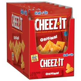 Cheez-It Baked Snack Cheese Crackers, Original, Single Serve, Grab 'N' Go, 3 oz Bag(Pack of 36)