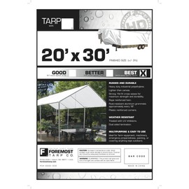 20x30 Multi-Purpose White Heavy Duty DRY TOP Poly Tarp (20'x30')
