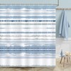 Bonhause Blue Modern Shower Curtain Abstract Striped Waterproof 180 x