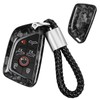 Upgraded Forged Black Key Fob Cover with Keychain Compatible with