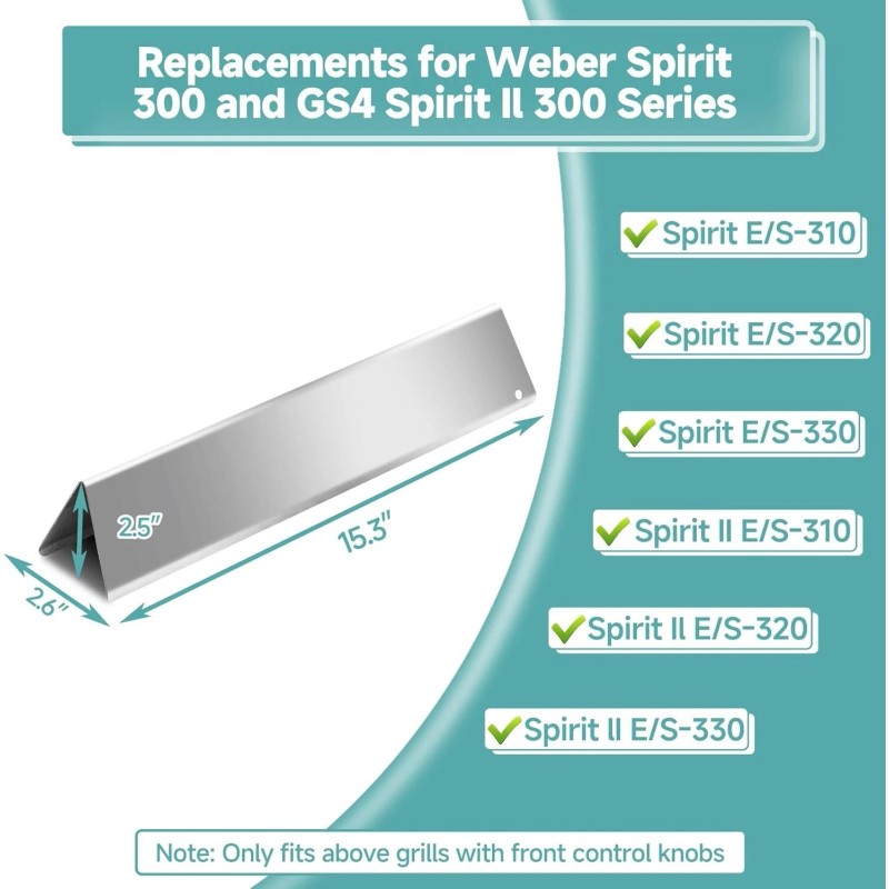 For Weber 7636 Flavorizer Bars for Weber Spirit II/I E310