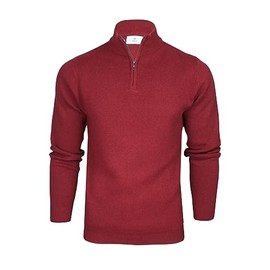 Xact Mens Cotton Rich 1/4 Zip Pullover, burgundy