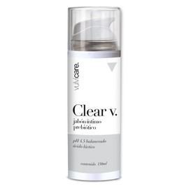 Vulvicare Clear V Prebiotic Intimate Soap pH 4,5 Balanced 150ml - With Lactic Acid for Balanced Microbiota - Vulvovaginal Hygiene & Care