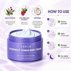 Overnight Toning Whip, Skin Tightening, Body Firming Whip That Works While You Sleep, Firming Cream For Loose Skin On The Body（6.76 Fl.Oz）