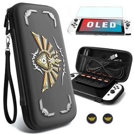 Bolsa de Almacenamiento portátil para Consola de Juegos Switch con Protector de Pantalla HD y Tapas de Joystick de Controlador, Adecuado para...      