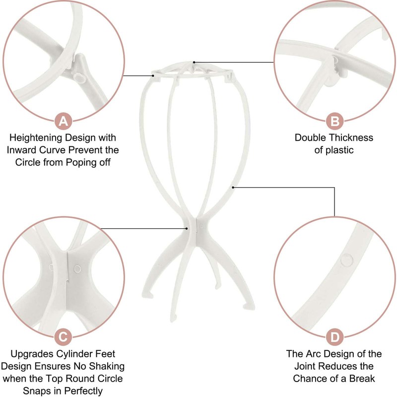ElevaPulse Pack of 3 Wig Stand, Wig Head, Wig Head,