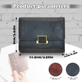 AfitLulu Women Wallets Retro Ladies Purse with 2-Inch ID Window and 5 Card Slots, Ladies Wallet Short Womens Purse Small Wallet for Women to Organizational Cards, ID Card, Photos, Coin (Brown)