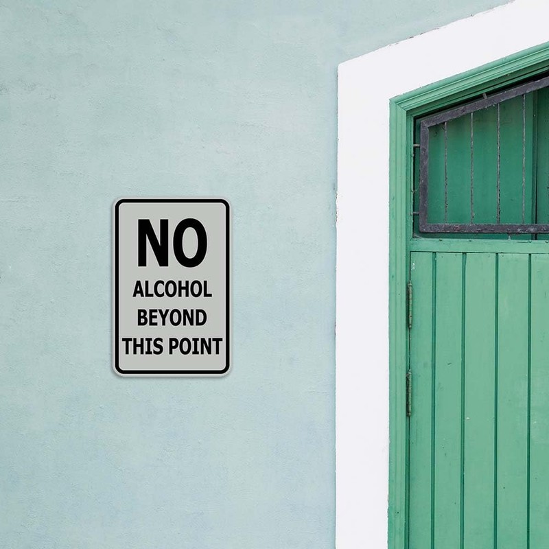 Signs ByLITA Portrait Round no Alcohol Beyond This Point Sign