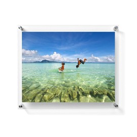8x10 Floating Acrylic Picture Frame With Chrome Standoff Double Panel Wall Mount Photo Frame for Picture Up To inches (8x10 photo,full frame 9.2x11.5))