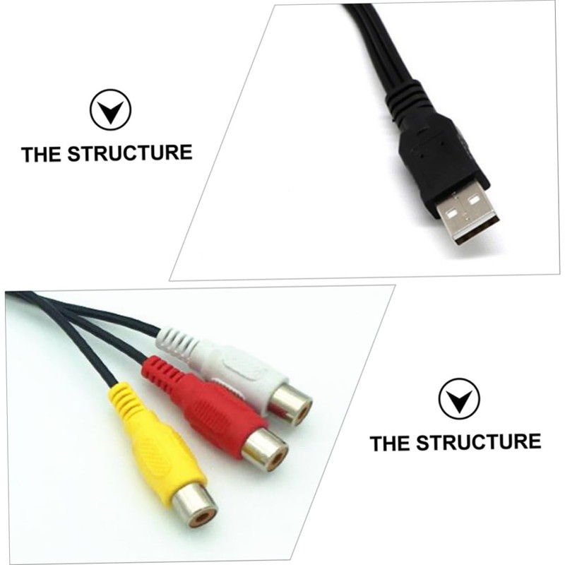 Angoily High Speed Data Transmission to 3rca Av Cable Audio