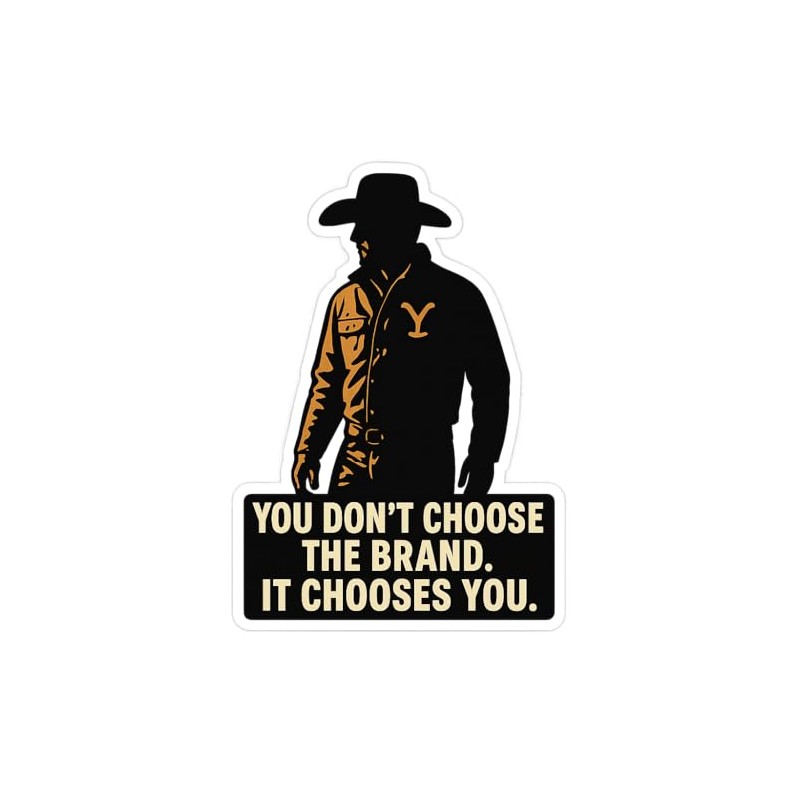 Yellowstone Ranch Hand Cowboy Silhouette High-Contrast Western Graphic Sticker (2.25"