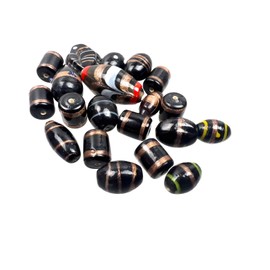 Glass Beads Mix, 60 g, Approx. 20 Beads, Various Shapes and Sizes for Threading, Crafting, Making Yourself, Black/Grey