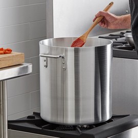 TrueCraftware- 40 qt. Heavy-Duty Aluminum Stock Pot with Riveted Handle 6mm Thickness-Multipurpose Pot Cookware Large Stockpot For Cooking Simmering Soup Stock Home Kitchen