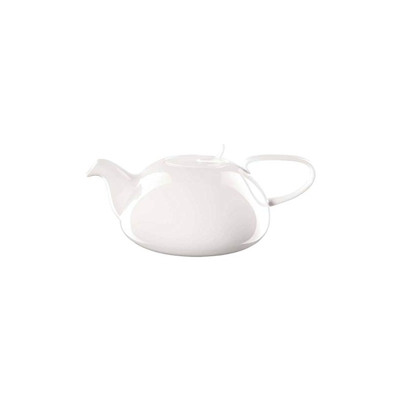 ASA 2015013 Measuring Table Ceramic Teapot with Strainer, White Gloss,