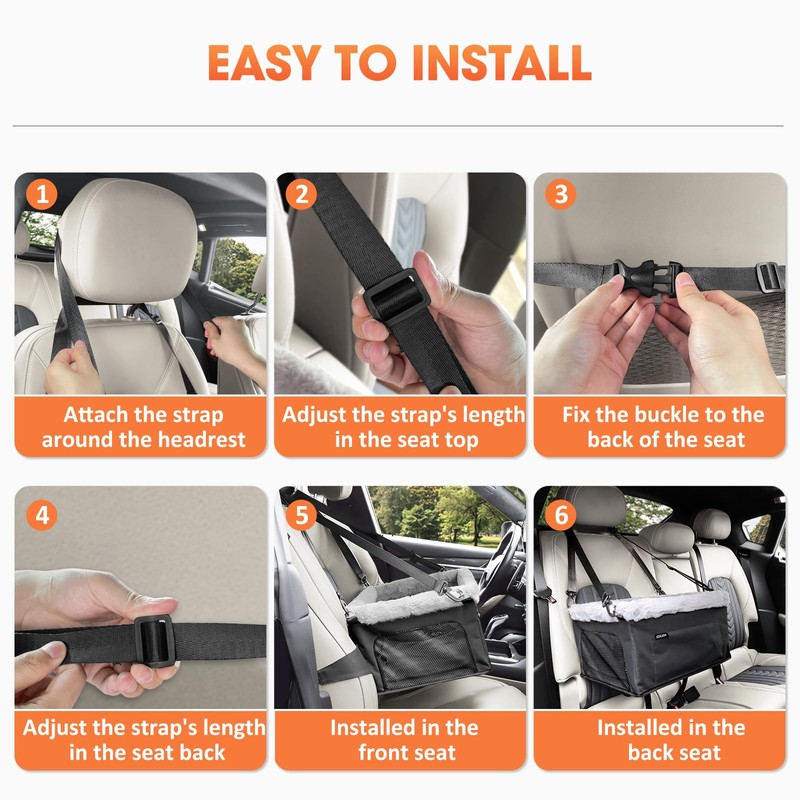 JOEJOY Deluxe Dog Booster Seat with Sturdy Metal Frame and