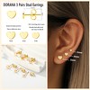DORANA 3 Pairs Small Gold Stud Earrings for Women Hypoallergenic