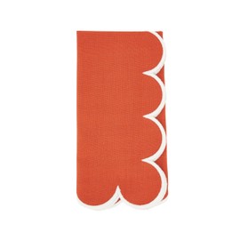 Saro Lifestyle Scalloped Hem Napkin (Set of 4), Rust, 20"