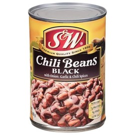 Black Chili Beans with Onion Garlic & Chili Spices 15.5 oz Cans (Pack of 12)