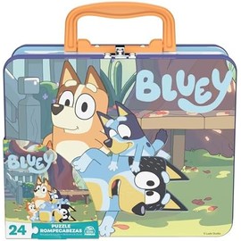 Cardinal Bluey, Rompecabezas de 24 Piezas en Estuche de almacenaje con Forma de Fiambrera, Juguetes para niños y niñas de Bluey, Rompecabezas para
