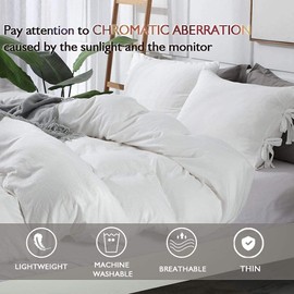 annadaif White Duvet Cover King Size, 3 Pieces Soft Washed Microfiber Duvet Cover Set, Comforter Cover with Bowknot Bow Tie (1 Duvet Cover 104x90 Inch, 2 Pillowcases) Easy Care Bedding Set