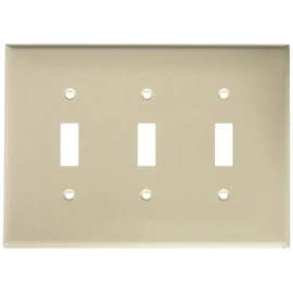 Leviton PJ3-W 3-Gang Toggle Switch Wallplate, Midway Size, White