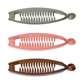 French Barrette Hair Clips Banana Hair Combs for Women Fish Hair Claw Clips Non Slip Banana Barretts for Girls Ponytail Holders Clip Hair Banana Pins for Thin Thick Hair Accessories 3