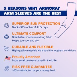 ARMORAY Arm Sleeves for Men - Arm Compression Sleeve - Arm Sleeves for Women - Sleeves to Cover Arms for Women & Men - Sun Sleeves for Golf & Other Outdoor Activities - Tattoo Sleeve Cover