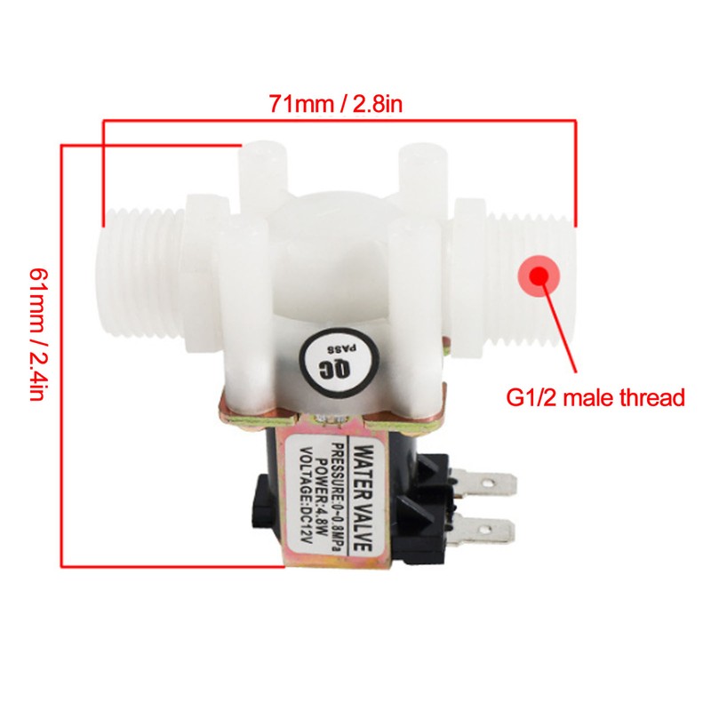 G1/2 Electric Solenoid Valve Drinking Fountain Water Inlet Controller Normally