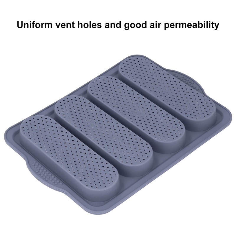 Baguette Mold 4 Grooves Silicone Soft Smooth Surface Bread Mould