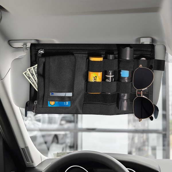 Car Sun Visor Organizer Universal Tactical Bag,Multi-Pocket Visor Organizer Storage