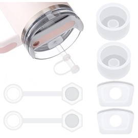 Silicone Spill Proof Stopper for Stanleys Cup 2.0 40oz/ 30oz, Including 2 Straw Cover Caps, 2 Square Spill Stopper and 2 Round Leak Stopper, Tumblers Accessories (for Stanleys Cup 2.0)
