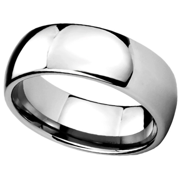 DoubleAccent Custom Engraving 8mm Titanium Wedding Bands Promise Rings Polished