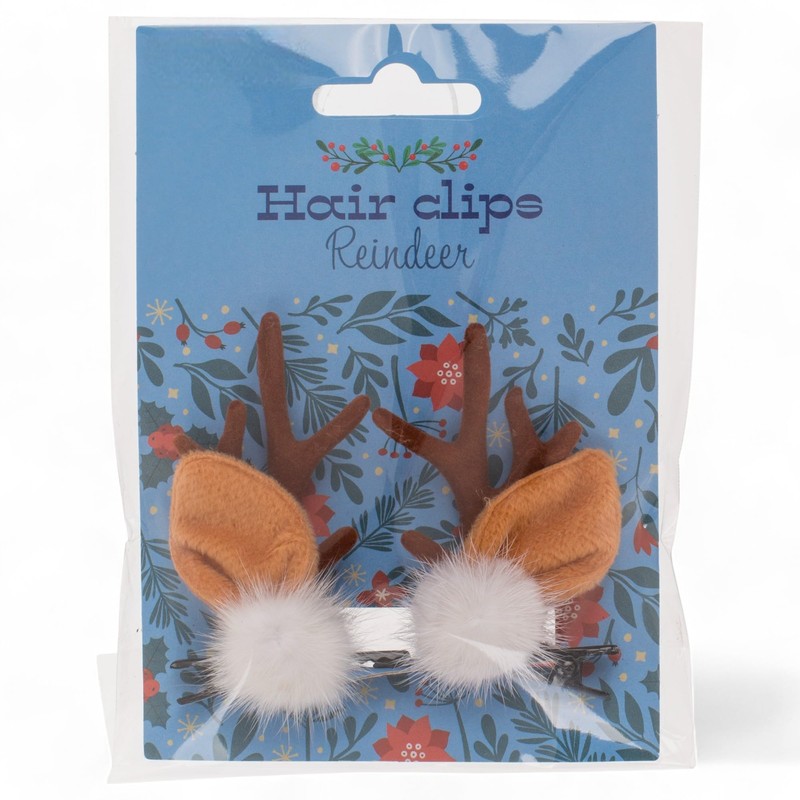 MIJOMA Reindeer Hair Clips - Festive Hair Accessories for Christmas,