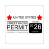 Street Racing Permit Square Stickers Decor Decorative - Size: 3"